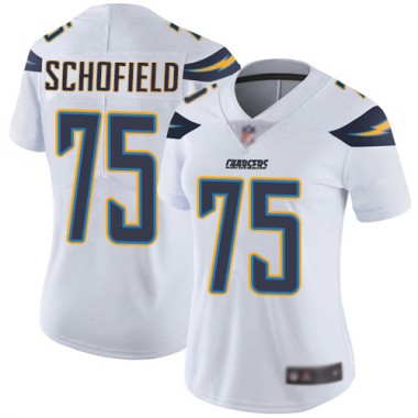 Los Angeles Chargers NFL Football Michael Schofield White Jersey Women Limited 75 Road Vapor Untouchable